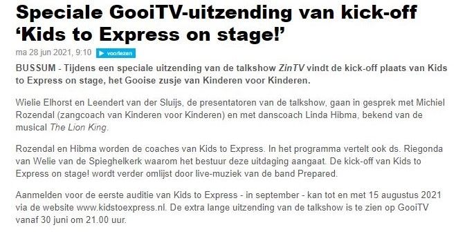 Persbericht BussumsNieuws.nl